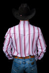 The Tristan Long Sleeve Pearl Snap Shirt in Pink