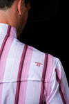 The Tristan Long Sleeve Pearl Snap Shirt in Pink