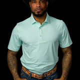 The Carson Pearl Snap Polo in Mint (FINAL SALE)