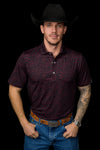 The Grant Pearl Snap Polo in Maroon