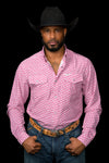 The Clark Long Sleeve Pearl Snap Shirt in Pink
