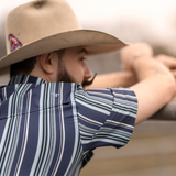 The James in Blue - Short Sleeve Pearl Snap Shirt (FINAL SALE)