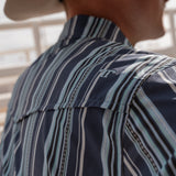 The James in Blue - Short Sleeve Pearl Snap Shirt (FINAL SALE)