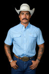 The Carson in Light Blue - Short Sleeve Pearl Snap Shirt (FINAL SALE)