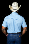 The Carson in Light Blue - Short Sleeve Pearl Snap Shirt (FINAL SALE)