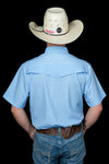 The Carson in Light Blue - Short Sleeve Pearl Snap Shirt (FINAL SALE)