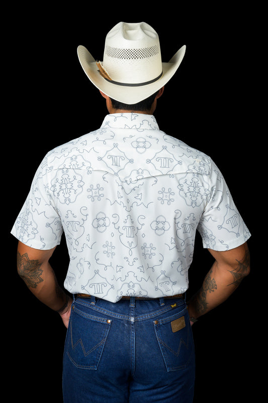 The Carson in White - Short Sleeve Pearl Snap (FINAL SALE)