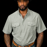 The Carson in Grey Green - Short Sleeve Pearl Snap Shirt (FINAL SALE)