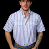 The Jack in Blue - Short Sleeve Pearl Snap Shirt (FINAL SALE)