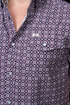 The Emerson Short Sleeve Pearl Snap Shirt in Maroon