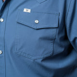 CORE - Men's Blue Short Sleeve Pearl Snap Shirt