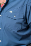 CORE - Men's Blue Short Sleeve Pearl Snap Shirt