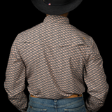 The Clark Long Sleeve Pearl Snap Shirt in Brown
