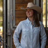 The Remi Women's Pearl Snap Long Sleeve Shirt