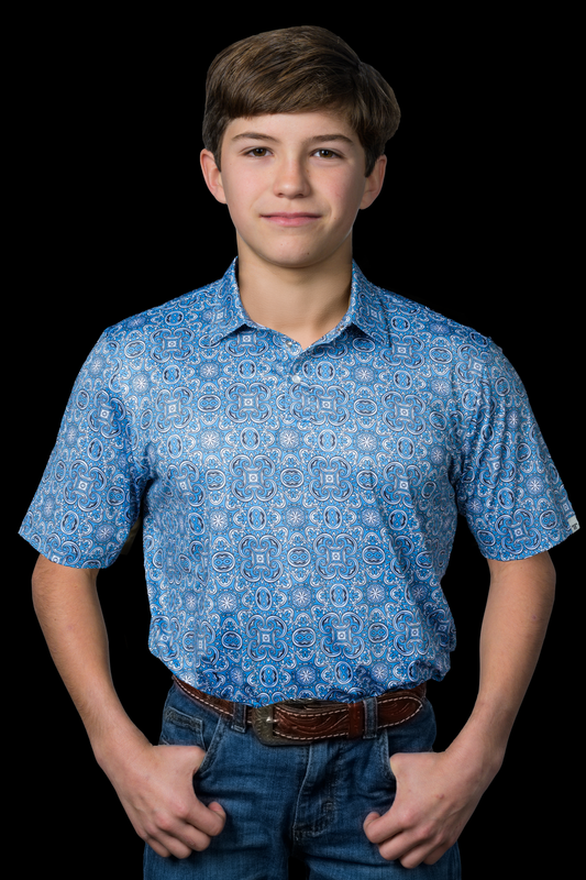 Kid's Bennett in Blue Polo in Light Blue (FINAL SALE)